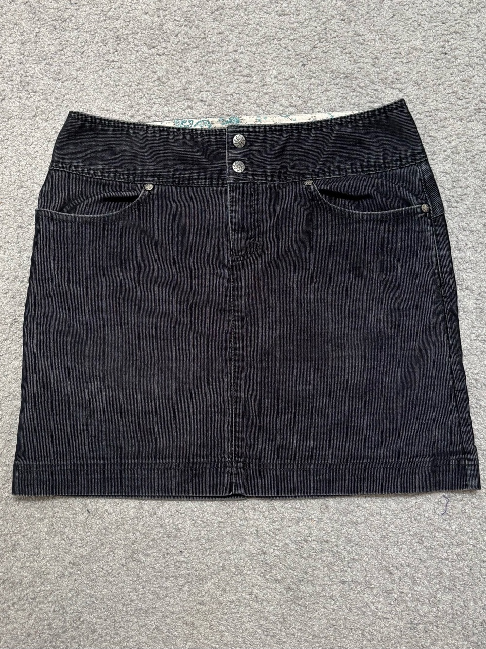Athleta Dark Gray Vintage Ridge Corduroy Mini Skirt